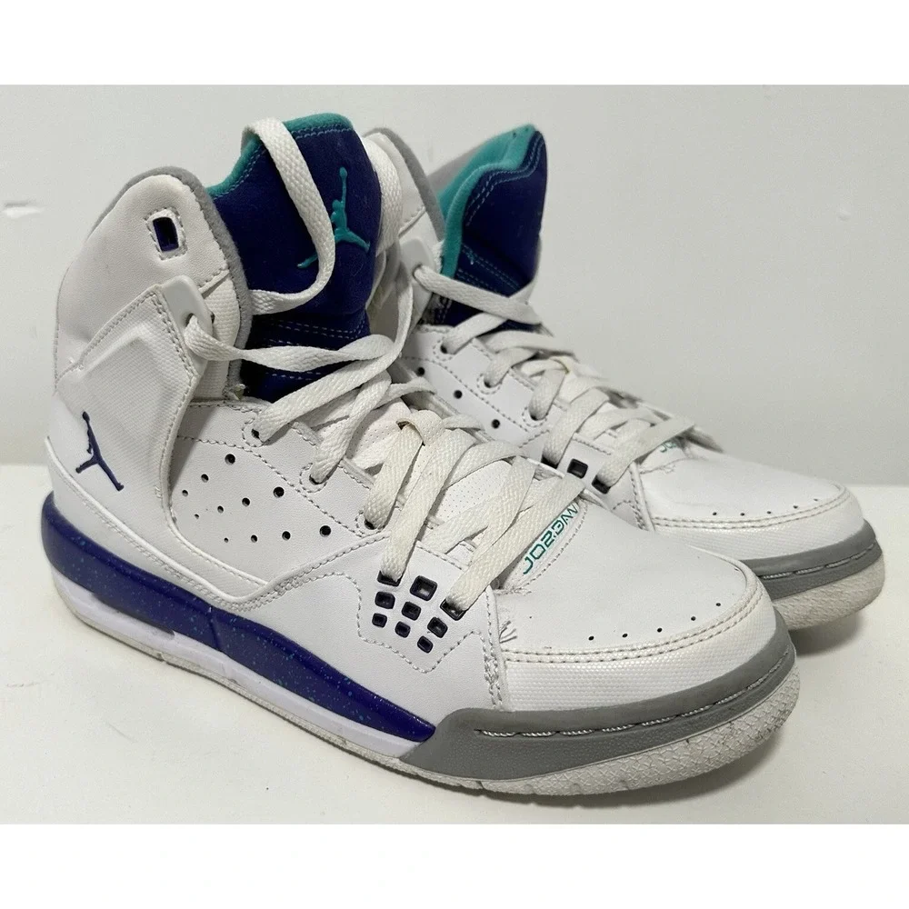 Nike Air Jordan Shoes Kids 6Y SC-1 538699-109 White Grape Basketball Sneakers‎